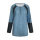 thumbnail image 5 of ICHUANYI Clearance Women's Summer Fashion Long Sleeve Stripe Printing Tops Blouse(Light blue, L) ICHUANYI WER2023081503902, 5 of 5