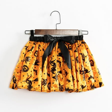 

Toddler Girls Skirts Ballet Underskirt Hallowmas Party Prints Tulle Bowknot Dance Skirt