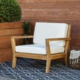 thumbnail image 4 of Linon Barlow Outdoor Solid Teak Arm Chair with UV Resistant Cushions in Natural, 4 of 12