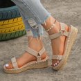 thumbnail image 4 of Vedolay Platform Sandals Sandals for Women Dressy Summer Casual Beach Outdoor Wedges Sandal Shoes,Khaki 8, 4 of 5