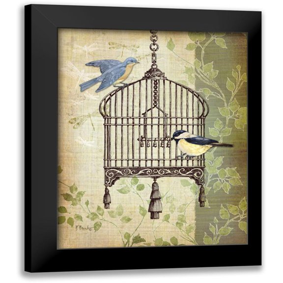 Brent, Paul 12x14 Black Modern Framed Museum Art Print Titled - Botanical Birdcage II