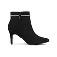 thumbnail image 3 of BLISSFUL STEP Women's Rhines Pointed Toe Stiletto Block Heel Ankle Boot Black 6, 3 of 7
