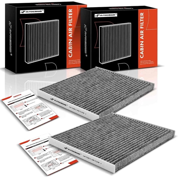 A-Premium 2-PC Cabin Air Filter with Activated Carbon Compatible with Chrysler 200 2015-2017 & Jeep Cherokee 2014-2018, 2.4L 3.6L, Replace# 68223044AA