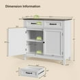 thumbnail image 3 of Coffee Bar Cabinet, 35" Kitchen Storage Cabinet with 2 Drawers, Adjustable Shelf, White+Gray, 3 of 6