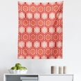 thumbnail image 1 of Geometric Tapestry, Hexagonal Comb Pattern Geometrical Tile Graphic Art Vintage Design, Fabric Wall Hanging Decor for Bedroom Living Room Dorm, 5 Sizes, Peach Coral Dark Coral, by Ambesonne, 1 of 1