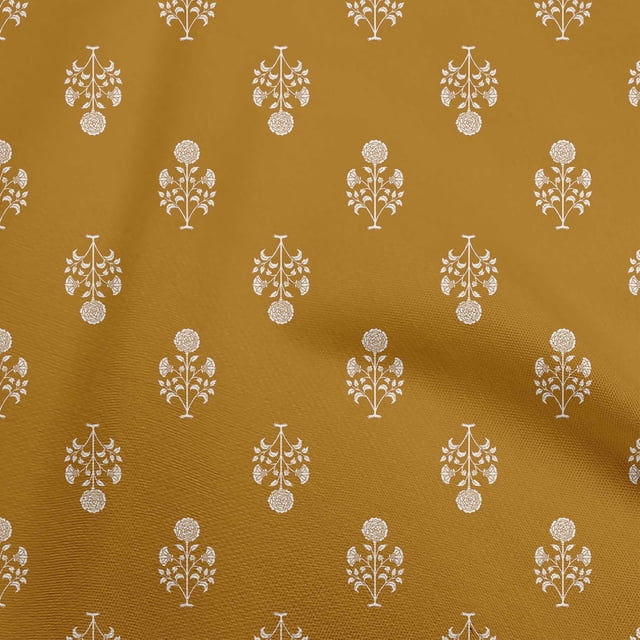 oneOone Polyester Spandex Brown Fabric Asian Block Craft Projects Decor Fabric Printed By The Yard 56 Inch Wide