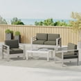 thumbnail image 2 of Sonora Outdoor Aluminum 4-piece Loveseat Set with Cushions, 2 of 11