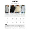thumbnail image 4 of Asyoly Women Winter Lace Crochet Sweaters Long Sleeve Solid Color Hollow Out Crewneck Knit Pullover Sweater Comy Elegant Jumper Loose Tops, 4 of 7