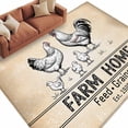 thumbnail image 3 of 6x9 Washable Area Rug, Farmhouse Chicken Non-Slip Large Rectangle Rug for Living Room Dining Room, Farm Home Vintage Brown Gradient Indoor Floor Mat for Home Decor, 3 of 9