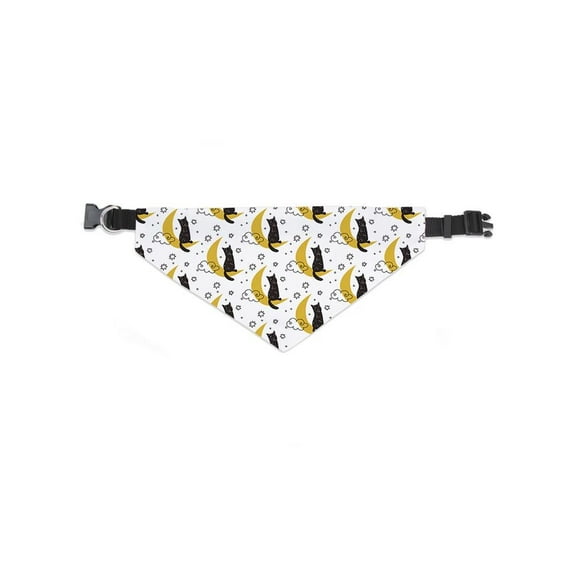 Noir Cat On Moon Pattern Bandana  -Image by Shutterstock,  x-Large