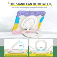 thumbnail image 6 of Allytechgroup for iPad Air 13 inch M2 Case 2024 with Pencil Holder, 360° Rotating Handle Grip Stand Cover Heavy Duty Military Grade Protection Rugged Shockproof Kickstand Kids Girl Case, Rainbow Pink, 6 of 7