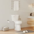 thumbnail image 2 of 19" Toilet, Elongated Toilets for Bathrooms, Two-Piece Toilet with Soft Close Seat, 1.28 Siphonic Flush Toilet with Universal Height ADA Cotton White, 2 of 8