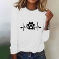 thumbnail image 2 of Ixbnca Plus Size Shirts for Women Cute Graphic Printed Crew Neck Tshirts Lightweight Long Sleeve Outdoor Tops, 2 of 4