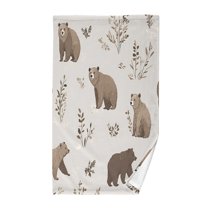 Yayeee 2 Pack Hand Towels for Bathroom 100% Cotton 16" x 28" Kitchen Towel, Light Gray Bears