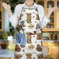 thumbnail image 6 of White Highland Cow Flower Barrel Pattern Apron-Garden Aprons for Women with Pockets-Cotton Linen Waterproof Kitchen Cooking Gardening Aprons Adjustable for Kitchen,Cooking,BBQ and Salon 33x27 Inch, 6 of 7