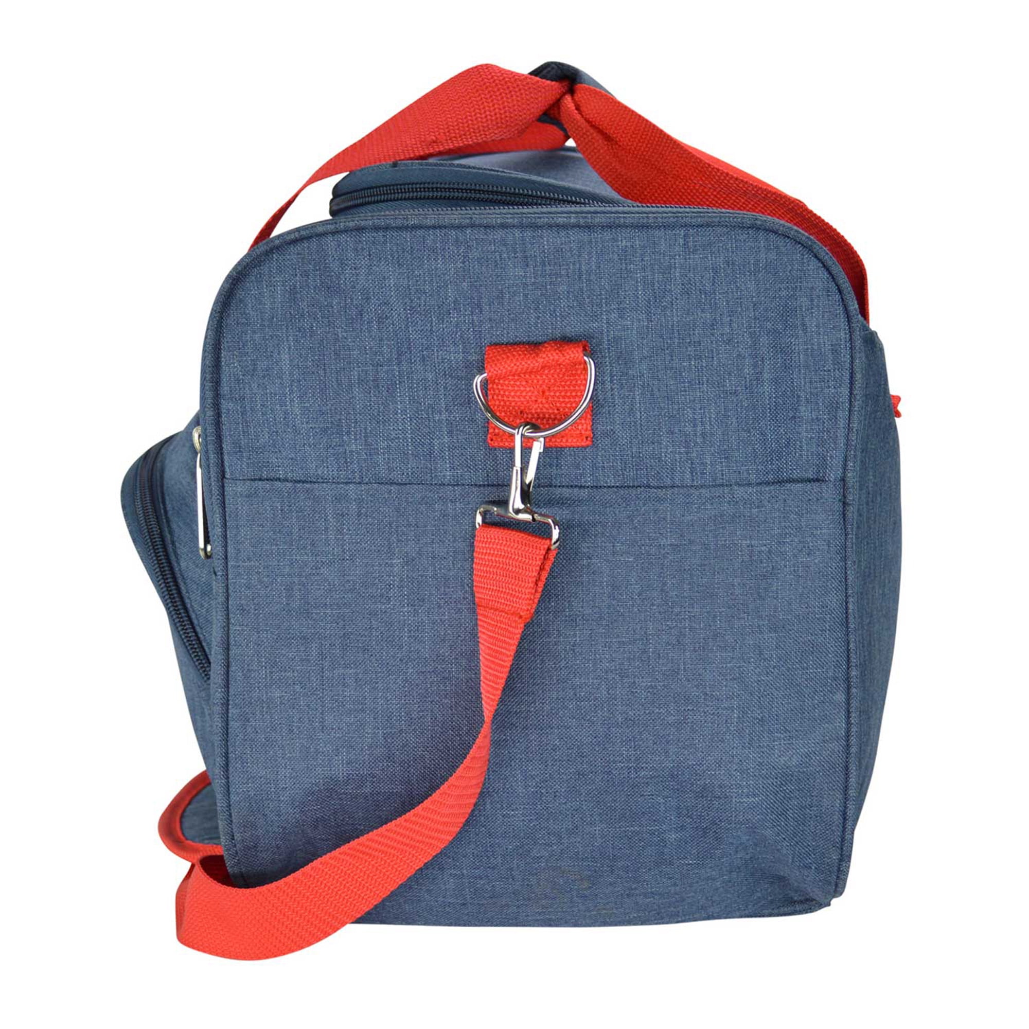 Mens Shoulder Bag With Blue, Red, Green and Gold Plain Lining and