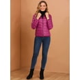 thumbnail image 3 of Chaqueta Liviana Corta Gruesa Plegable Con Capucha Para Mujer Rosa caliente M, 3 of 6
