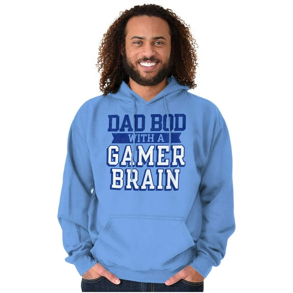 Fathers Day Dad Bod Video Gamer Brain Men's Big & Tall Graphic Hoodie Brisco Brands 2X