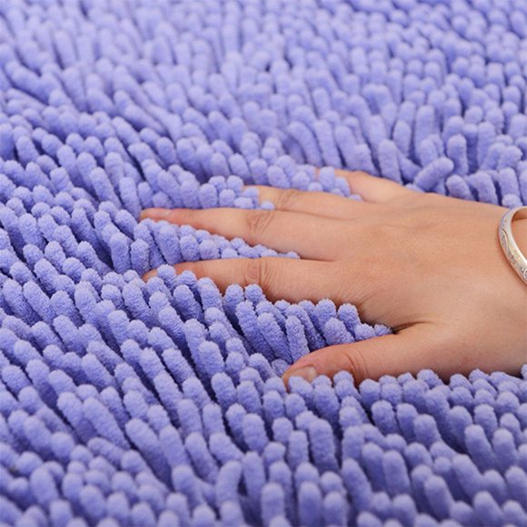 Non Slip Bath Bathroom Half Round Rug Carpet Floor Mat Absorbent Bath Mat Bathroom Shower Rugs Semicircular Chenille Carpet