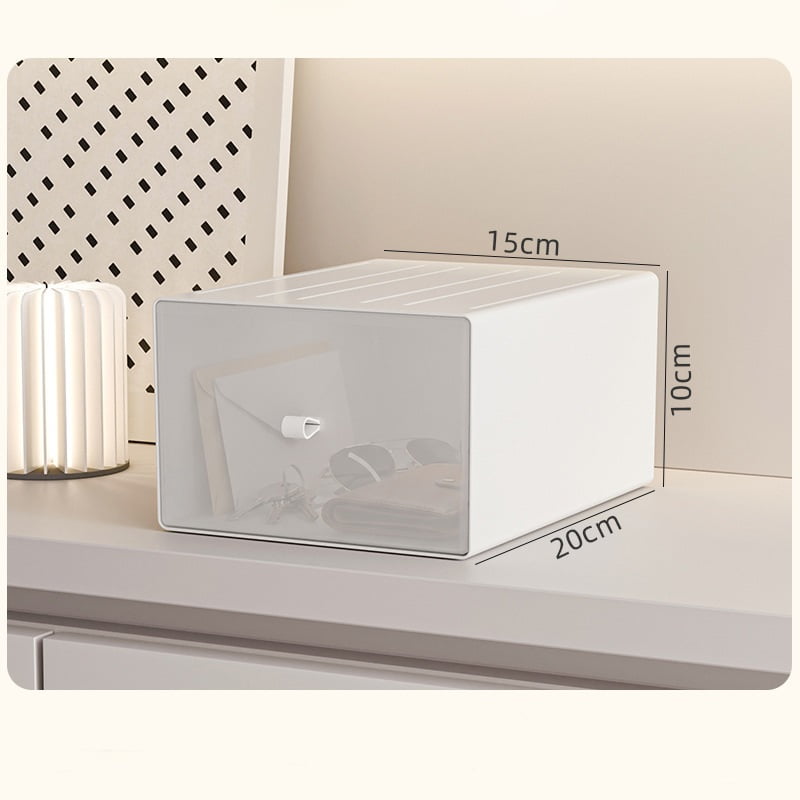 Stackable White Plastic Desktop Storage Box with 5 Small Drawers DIY Organizer