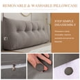 thumbnail image 2 of Lovote Bed Wedge Pillow for Headboard Gap Reading Lumbar Back Rest Support Pillow for Bed Sofa Large Long Pillow with Side Pockets Removable Cover, 39"x20", Gray, 2 of 8