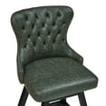thumbnail image 5 of GTU Furniture 29-Inch Upholstered Bar Stools Set of 2, Swivel Bar Stools with Backs, Solid Rubber Wood Legs and Padded Seat & Back, Modern Upholstered Bar Chairs with Faux Leather (Green), 5 of 8
