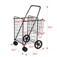 thumbnail image 2 of Costway Folding Shopping Cart Jumbo Basket Grocery Laundry with Swivel Wheels Black, 2 of 8
