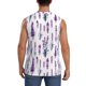 thumbnail image 4 of Fotbe Lavender Flowers Men's Camiseta sin Mangas Estampada para Hombres, Playera Casual para Gimnasio, Entrenamiento, Playa-Large, 4 of 7