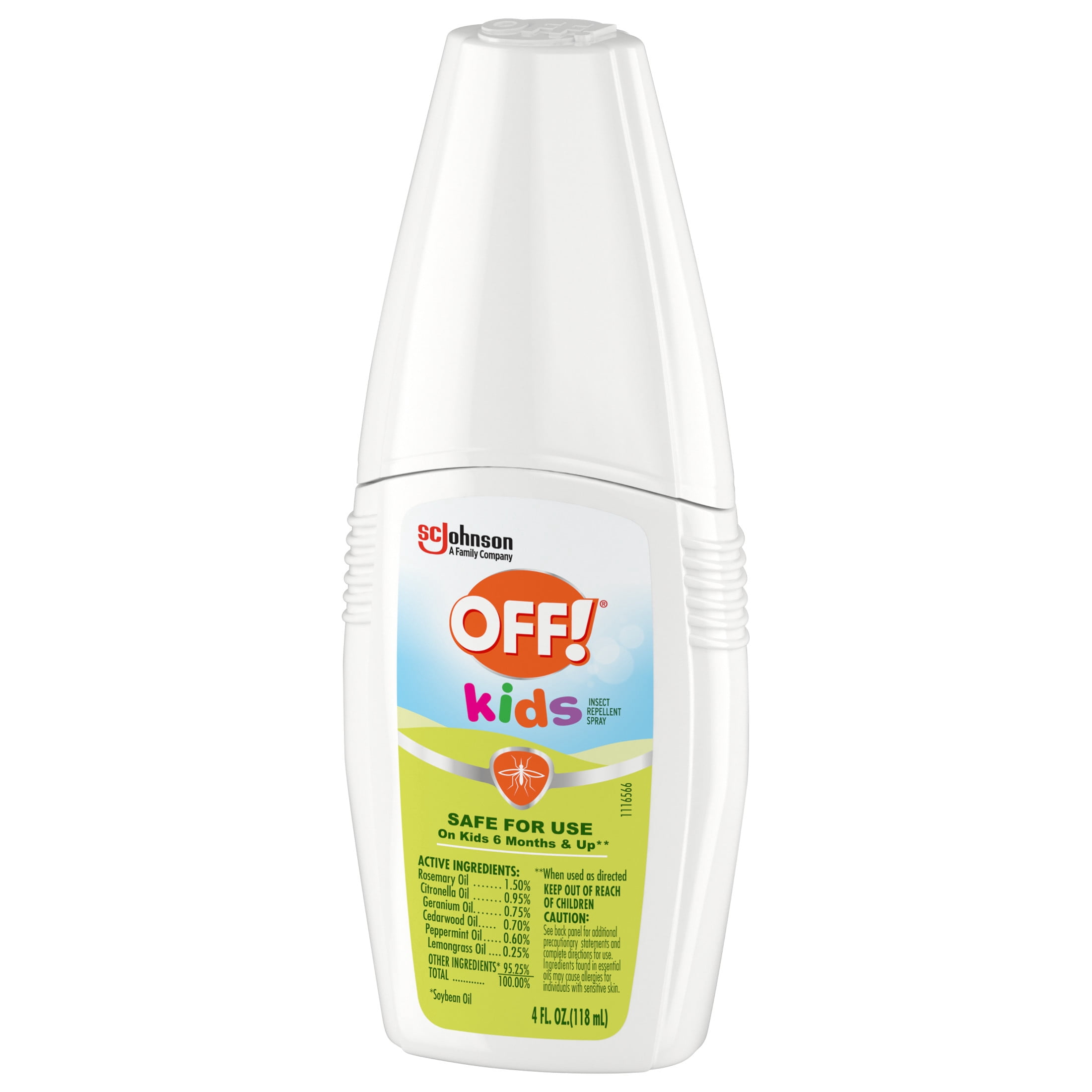 OFF! Kids Mosquito Repellent, Bug Spray with 100% Plant Based Oils for Babies, Toddlers & Kids, 4 fl oz