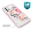 thumbnail image 2 of Samsung Galaxy A72 5G Case, Rosebono Graphic Design Shockproof Impact Resistant Protective Full-Body Rugged Clear Hybrid Bumper Case for Samsung Galaxy A72 5G (Pink Flower), 2 of 4