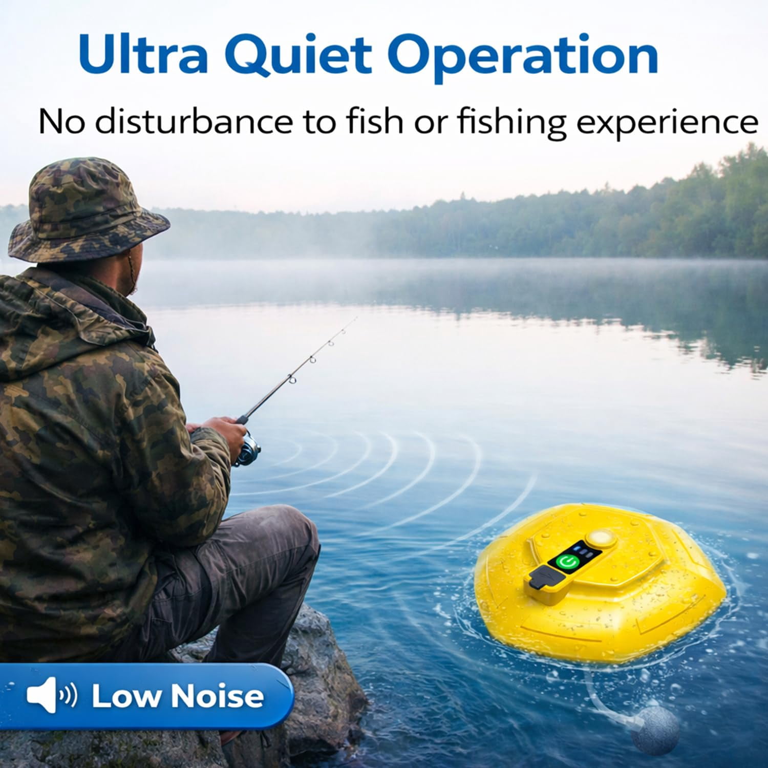2027 New Portable Fishing Bait Aerator Pump, Floating Live Bait Aerator for Bucket & Tank, Quiet Oxygen Air Pump for Fish, Battery Powered Outdoor Fishing Accessories