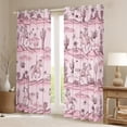 thumbnail image 2 of Manfei Western Cowgirl Cowboy Black Out Curtains for Teen, Cactus Plant Botanical Curtains Pack of 2 (42x63 Each), Pink Rustic Horse Bedroom Curtains, Living Room Curtains Decor, 2 of 6