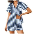 thumbnail image 2 of Women's Two Piece Outfits For Women Short Sleeve V Neck Shorts Set, 2 of 2