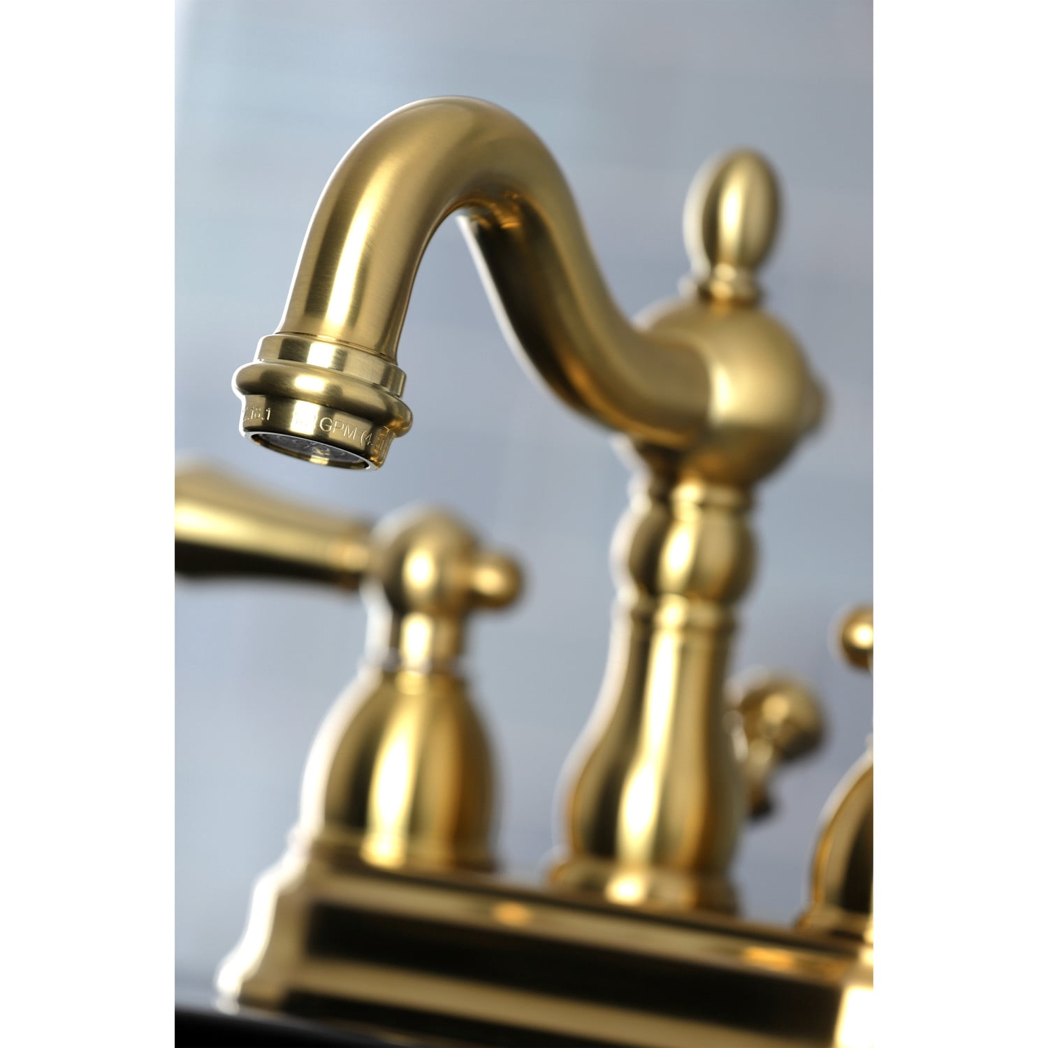 Kingston Brass KB1607AL Heritage 4 in. Centerset Bathroom Faucet, Brushed Brass