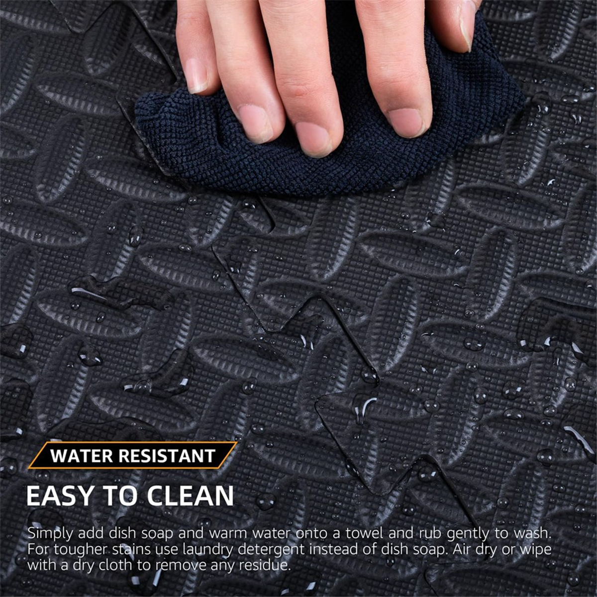 12 Pack Floor Exercise Mat for Home Gym or Floor Padding for Yoga, Weights Gym Equipment Black