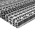thumbnail image 2 of Ambesonne Trippy Fitted Sheet, Aztec Mystic Old, Twin Size, Black White, 2 of 3
