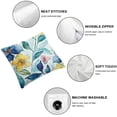 thumbnail image 4 of BANET Yellow Blue Floral Throw Pillow Covers Watercolor Sage Green Leaves Decorative Pillow Case Soft  Square Cushion Covers for Couch Sofa Bedroom Livingroom 20x20in, 4 of 5