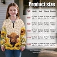thumbnail image 7 of Uorisanigo Girls Oversized Sweatshirts Long Sleeve Pullover Top Fashion Quarter Zipper Pullover Jackets for Teen Girl Lightweight School Highland Cow Leopard Print Athletic Tops Fall Clothes, 7 of 7