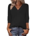 thumbnail image 2 of Blouses for women dressy casual Polyester,Spandex Soft Clothing M Black womens blouses, 2 of 5