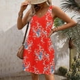 thumbnail image 4 of LYXSSBYX Boho Dresses for Women 2024 Women's Casual Sundress With Pockets Summer Boho Beach Dress Floral T-Shirts Dress V Neck Loose Tank Dresses, 4 of 6