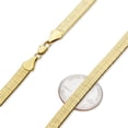 thumbnail image 2 of 7.2mm Chunky 14k Yellow Gold Plated Flat Herringbone Chain Necklace, 22 inches + Gift Box, 2 of 7