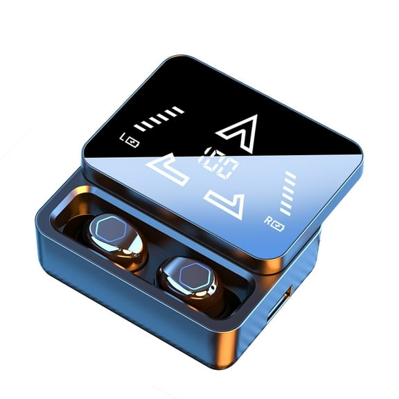 Slide Cover Wireless Earbuds Noise Cancelling with Charging Case, Bluetooth 5.3 in Ear Headphones Built-in Microphone Sound Earbuds with Emergency Lights for Sports, Workout, Gym