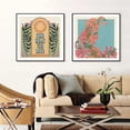 thumbnail image 3 of Pintura en lienzo de caras de sol bohemias, cuadros de pared Vintage abstractos, Retro, cita feliz, impresión cuadrada, póster, sala de estar, decoración del hogar, 3 of 4