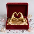 thumbnail image 7 of HWRETIE Golden Heart Shaped Desk Ornament,Ceramic Resin Heart Decoration for office Desk and Romantic Home Decor, 7 of 7
