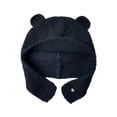 thumbnail image 4 of Gorro de punto Yinane con orejas de oso gorro con orejeras negro, 4 of 8