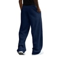 thumbnail image 4 of Dwelliawo Men's Casual Baggy Pants Lightweight Wide Leg Lounge Travel Pants Streetwear with Pockets Navy XL, 4 of 5