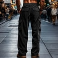 thumbnail image 5 of Men's Corduroy Pants Casual Cargo Pants Elastic Drawstring Waist Sweatpants With Pockets, 5 of 8