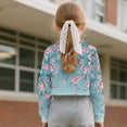 thumbnail image 4 of Xixirimido Cherry Blossom Blue Casual Shirts for Teen Girls Trendy Kawaii Crop Tops Soft Crewneck Pullover Sweatshirt for School Fall Winter Clothes for 7-8 Years, 4 of 7