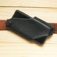 thumbnail image 2 of Leather Cell Phone Holster - Universal Vertical Portable Phone Pouch Wallet - Belt Clip Holster Pouch Genuine Leather Phone Case Holster Purse Belt Loop Pouch Bag for Men - Black, 2 of 7