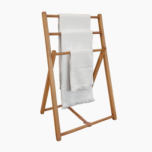 Solid Teak Folding Towel Rack